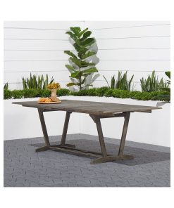 Vifah Renaissance Extendable Patio Dining Table in Gray