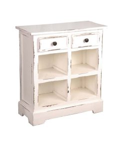 Sunset Trading Cottage Farmhouse Wood Storage Cabinet with Baskets in Whitewash