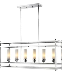 6 Light Pendant Brushed Nickel