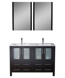 Sydney 48" Double Vanity Set With Mirrors, Espresso