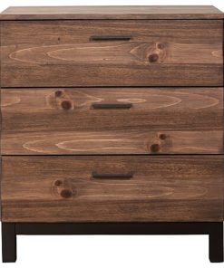 Transitional Style Wooden Chest with 3 Drawers, Small, Brown
