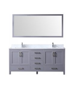 72 Inch Modern Dark Gray Double Sink Bathroom Vanity, No Countertop, No Sinks