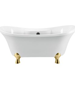 68" Streamline N901GLD-BL Clawfoot Tub and Tray With External Drain