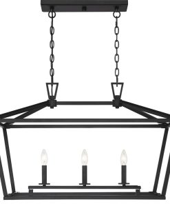 Townsend Linear Chandelier - Matte Black, Black, 3