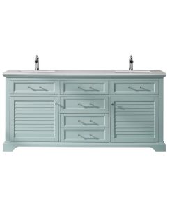Vinnova Lorna 72" Carrara Stone Top Double Vanity in Finnish Green