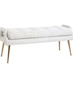White Boucl?Tufted Seat Bench | OROA Rebel
