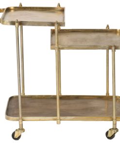 Vista Forged Iron and Antique Brass Bar Cart