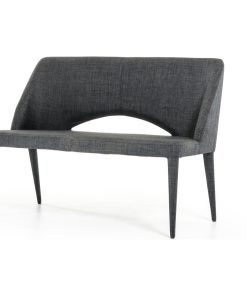 32" Dark Grey Fabric and Metal Bench
