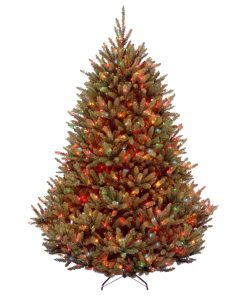 7 1/2' Natural Fraser Med.Fir Hinged Tree With 1000 Multi Lights