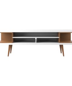 Utopia 70.47 Tv Stand, White Gloss and Maple Cream