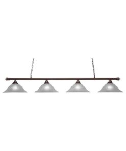 Toltec Lighting 374-BRZ-53615 Oxford - Four Light Bronze Billiard