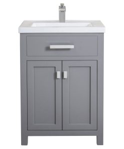 24" Single Vanity With Double Door Without Faucet, Cashmere Gray