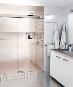 68-72"x78" Frameless Sliding Shower Door, Polished Chrome