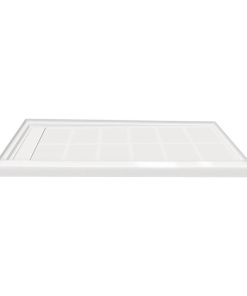 Transolid Linear 60"x34" Rectangular Shower Base With Left Hand Drain, White