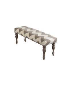 Surya Frontier Upholstered Bench Taupe Zig Zag Design
