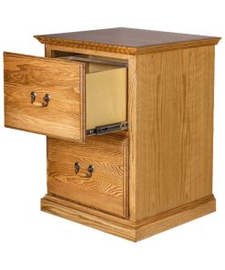 Traditional 2-Drawer File Cabinet, Golden Oak, 30h Two Drawers