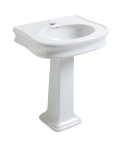 Whitehaus LA10-LA03-1H Pedestal Sink With Oval Bowl and One Faucet Hole