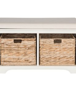 Veda Wicker Storage Distressed White