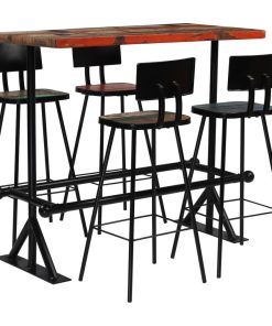vidaXL Bar Set 5 Pieces Solid Reclaimed Wood Multicolour Counter Seating Set