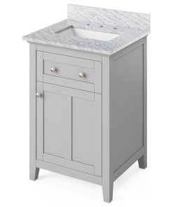 24" Chatham Vanity With White Carrara Marble Top Gray
