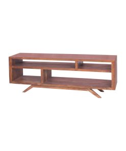 The Urban Port 17" Modern Wood TV Unit with Splayed Legs in Walnut Brown