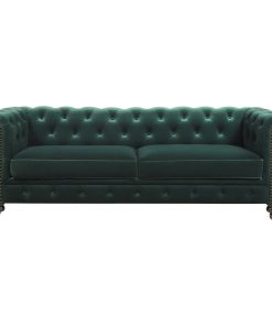 Winston Tufted Chesterfield Sofa, Forest Green Velvet