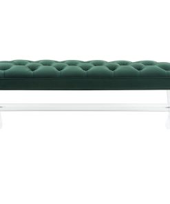 Tourmaline Tufted Benc - Forest Green