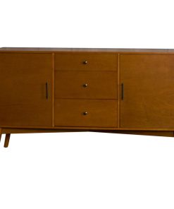 60" Midcentury Modern Wood TV Console, Acorn