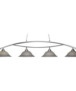 Toltec Lighting 874-BN-602 Bow - Four Light Billiard