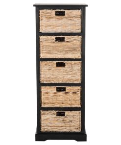 Viola 5 Wicker Basket Storage Tower Distressed Black