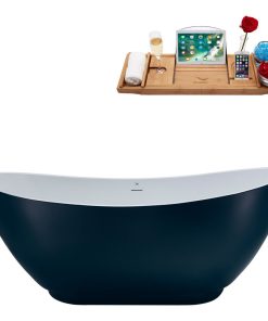 62" Streamline N593BL Freestanding Tub and Tray With Internal Drain