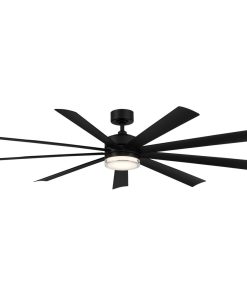 Wynd XL Indoor/Outdoor Smart Ceiling Fan, 72", Matte Black, 2700K Light Kit