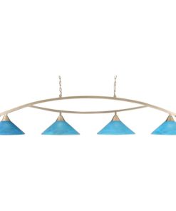 Toltec Lighting 874-BN-415 Bow - Four Light Billiard