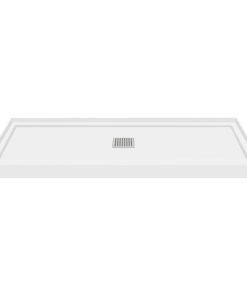 Transolid Linear 60"x32" Single Threshold Shower Base with a Center Drain, White