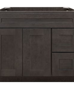 36" Vanity Sink Base Cabinet With Right Drawers Dover Gray by LessCare