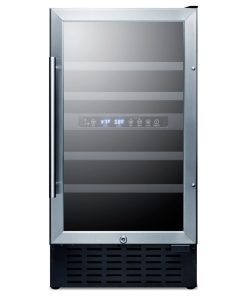 Summit SWC182Z 18"W 28 Bottle Capacity Built-In Wine Cooler - Glass / Black