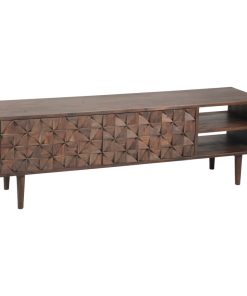 55 Inch Entertainment Unit Brown Mid-Century Modern