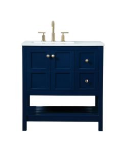 Tucker 32" Single Bathroom Vanity, Blue