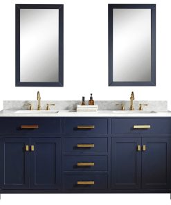 72" Monarch Blue Double Sink Bathroom Vanity