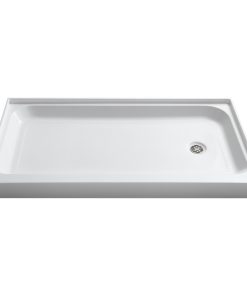 Tier 36"x60" Right Drain Single Threshold Shower Base, White