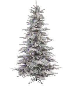 Vickerman Flocked Sierra Fir Tree, 6.5', Multicolor Led Lights
