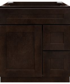 30" Vanity Sink Base Cabinet With Right Drawers Espresso Shaker by LessCare