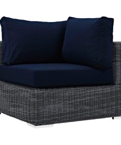 Summon Outdoor Patio Sunbrella Corner Chair, Navy