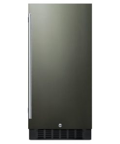 Summit FF1532BKS 15"W 3 Cu. Ft. Compact Refrigerator - Black Stainless Steel
