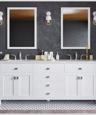 Totti Artemis 72" White Transitional Double Sink Bathroom Vanity