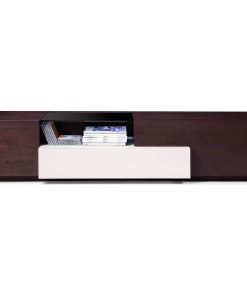 Tv015 Modern Tv Stand in Brown Oak/Gray Lacquer Finish