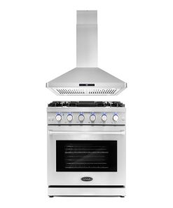 2-Piece Kitchen, 30" Gas Range and 30" Island Range Hood