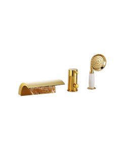 Tuscan Widespread Waterfall Bathtub Faucet With Handheld Shower