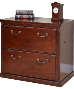Traditional Filing Cabinet, Hardwood Construction With Locking Drawers, Brown