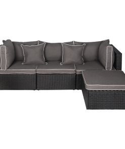 Westintrends 4-Piece Outdoor Patio Sofa Sectional With Cushions, Brown/Gray